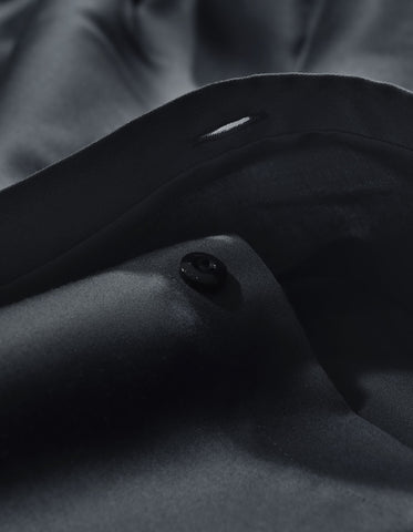 Charcoal Plain Satin Dress Shirt