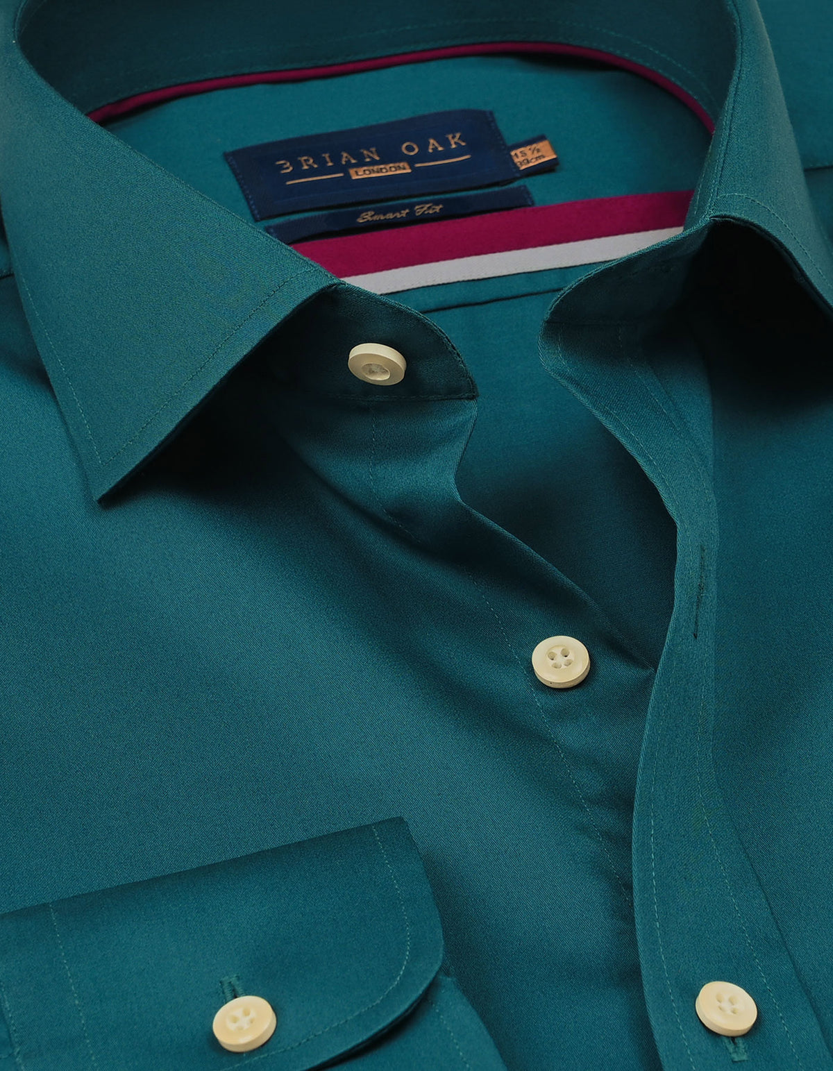 Rich Teal Satin Dress Shirt | Brian Oak UK Rich Teal Satin Dress Shirt | Brian Oak UK