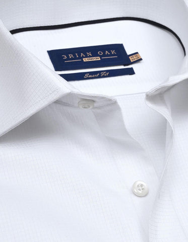 textured white dress shirt Men's Textured White Dress Shirt