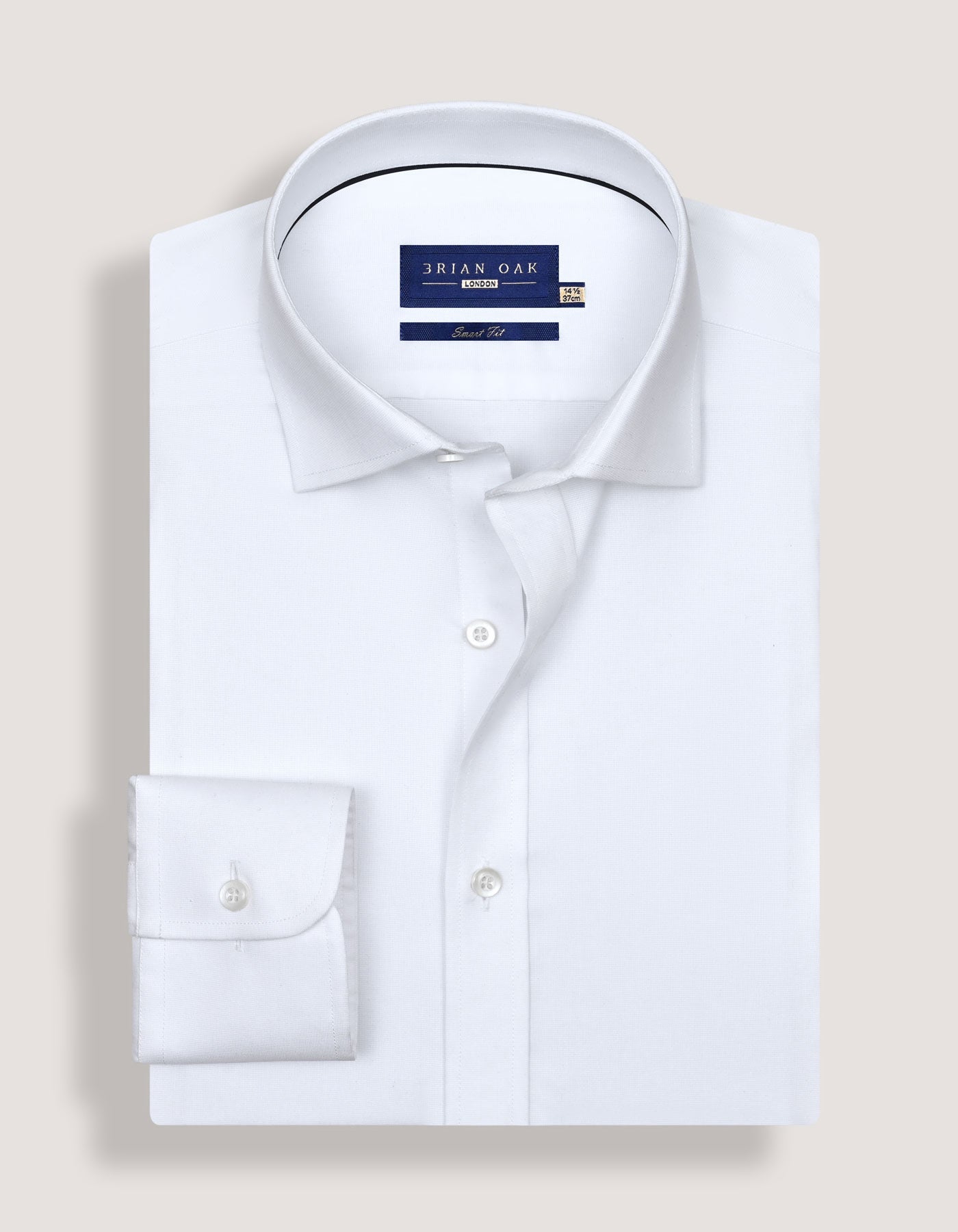 White Self Textured Formal Shirt