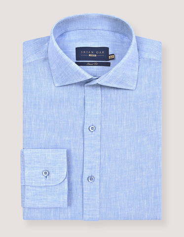 Pure Linen Shirt - Sky Blue