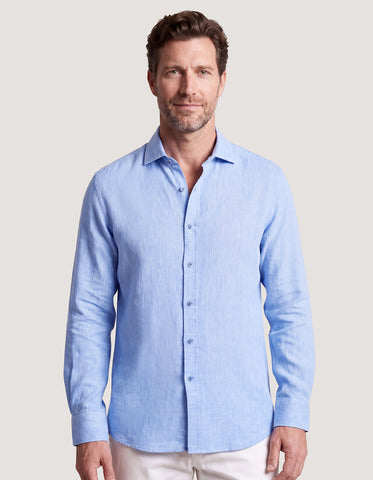 Pure Linen Shirt - Sky Blue