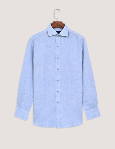 Pure Linen Shirt - Sky Blue