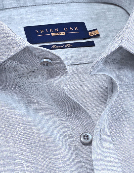 Pure Linen Shirt - Light Grey