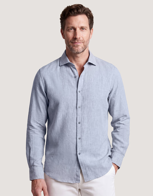 Pure Linen Shirt - Light Grey
