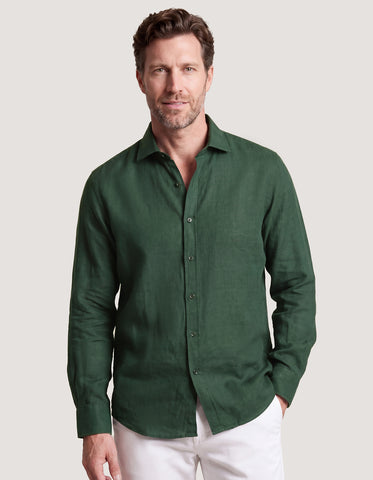 Pure Linen Shirt - Green