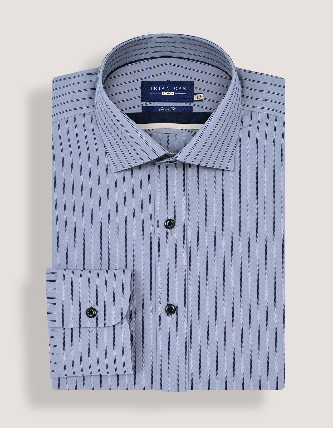 Navy Striped Grey Dress Shirt | Brian Oak UK Navy Striped Grey Dress Shirt | Brian Oak UK