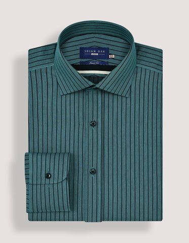 Chemise habillée à rayures vert d'eau
