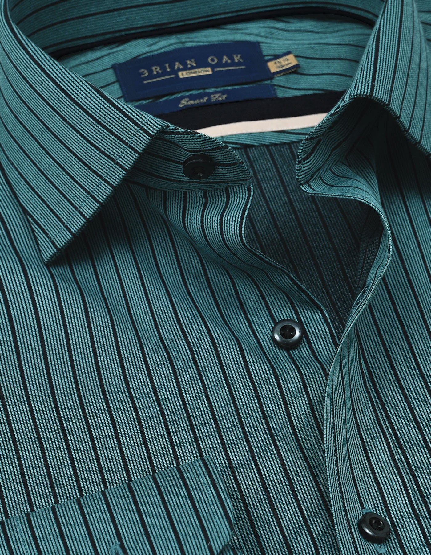 Sea Green Striped Dobby Shirt | Brian Oak UK Sea Green Striped Dobby Shirt | Brian Oak UK