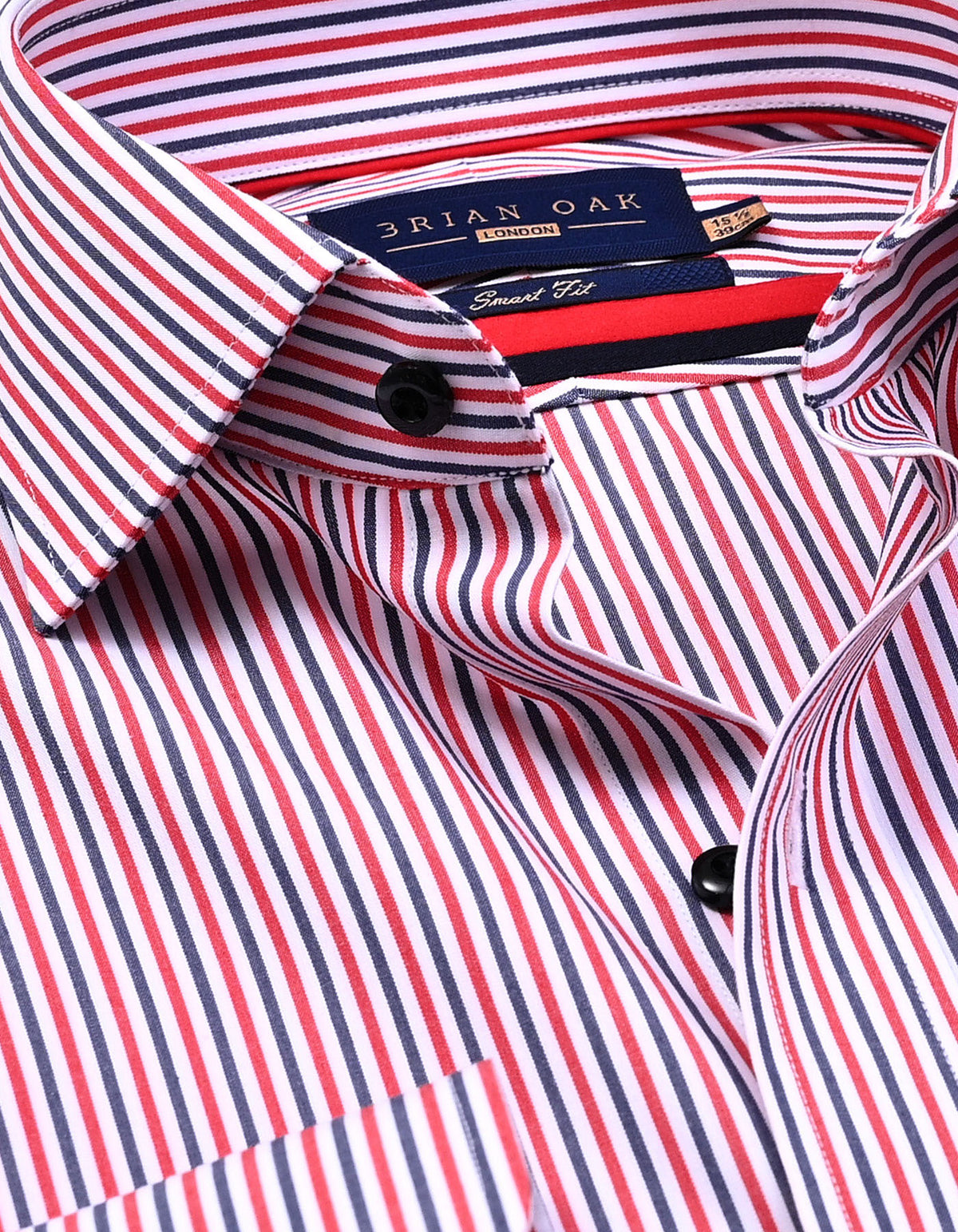 Red & Blue Tailored Smart Fit Striped Shirt