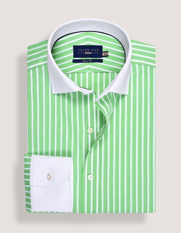 Mens Striped Light Green Formal Shirt | Brian Oak UK Mens Striped Light Green Formal Shirt | Brian Oak UK