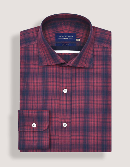 Maroon Cotton Check Shirt for Men