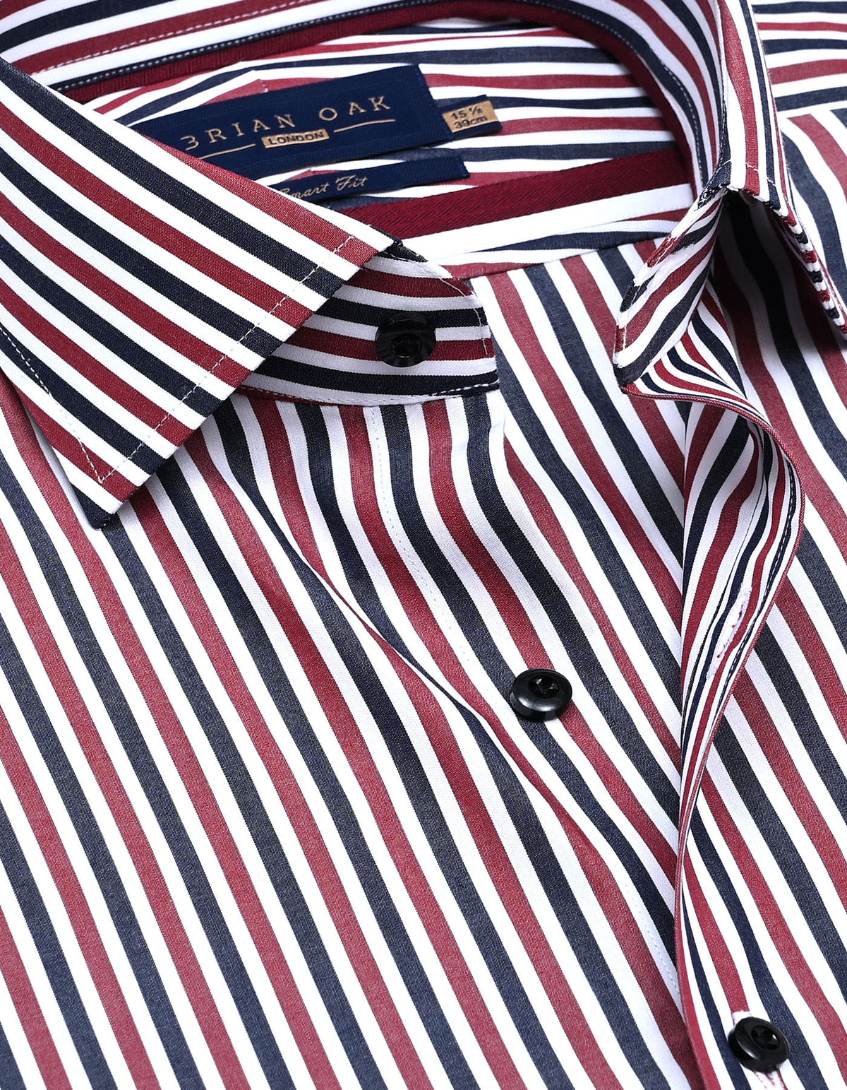 Mens Maroon Striped Dress Shirt | Brian Oak UK Mens Maroon Striped Dress Shirt | Brian Oak UK