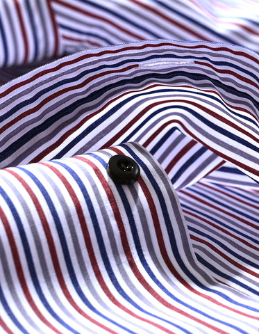 Maroon Candy Striped Dress Shirt