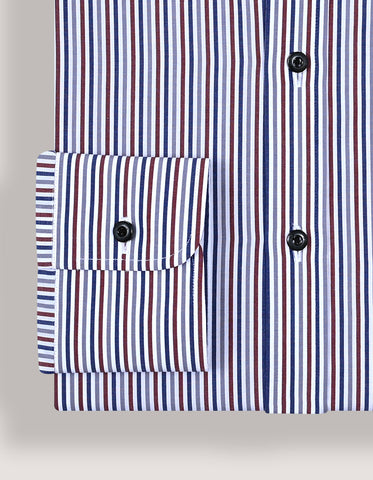 Maroon Candy Striped Dress Shirt