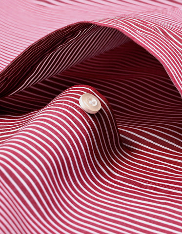 Maroon Striped Shirt with White Collar & Cuffs