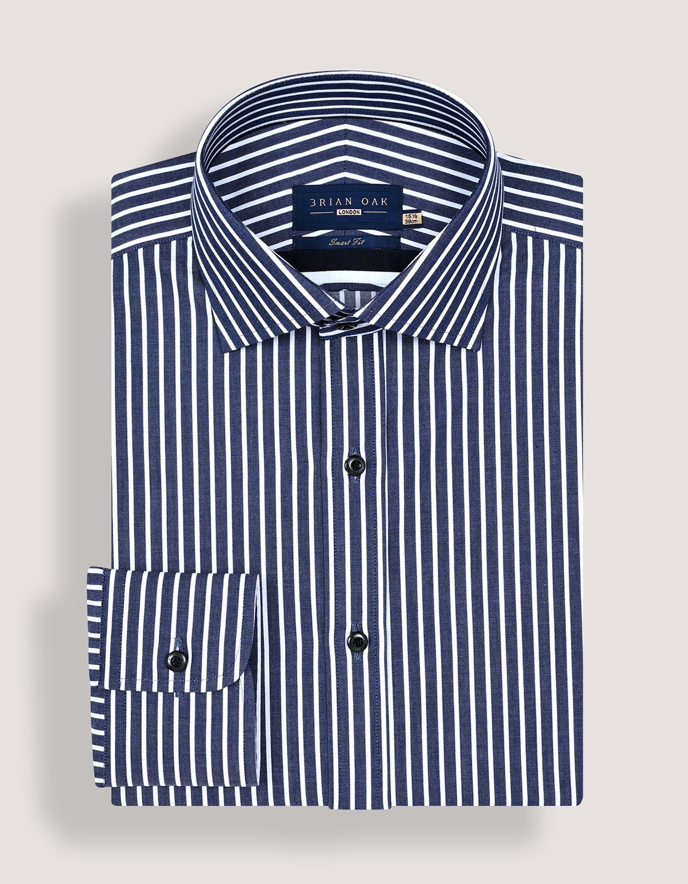 Navy Striped Cotton Dress Shirt | Brian Oak UK Navy Striped Cotton Dress Shirt | Brian Oak UK