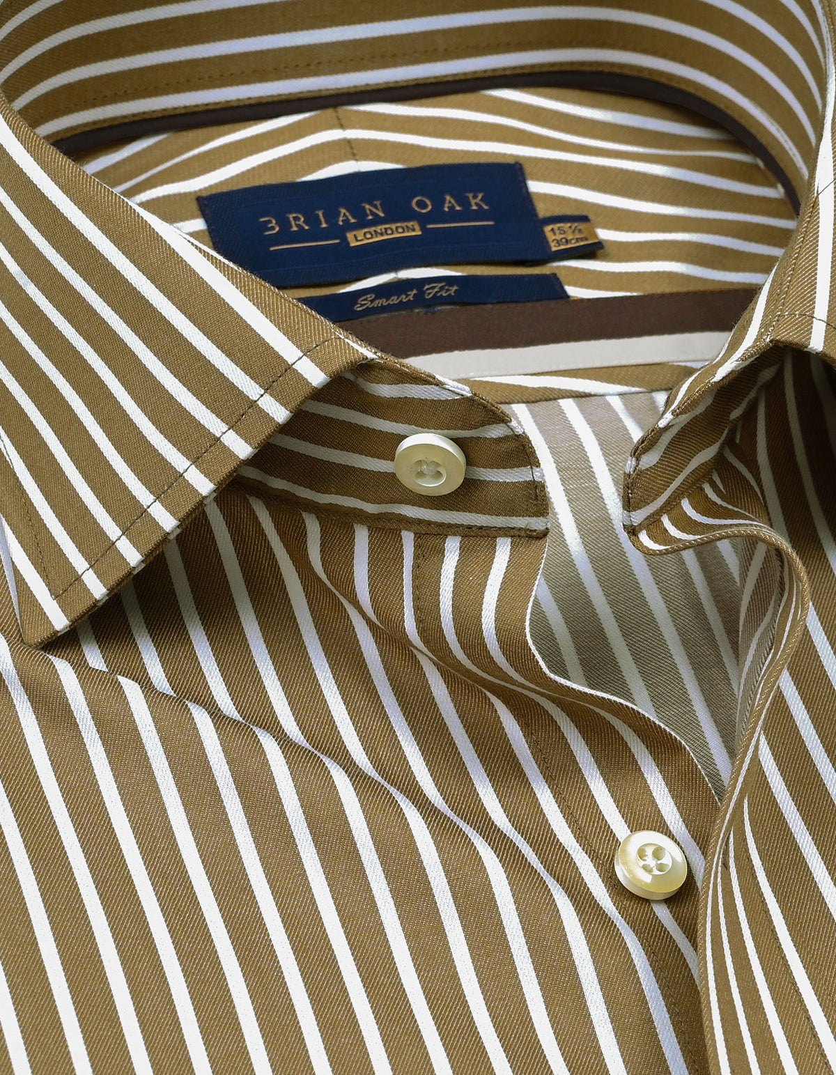 Chemise en coton à rayures beiges