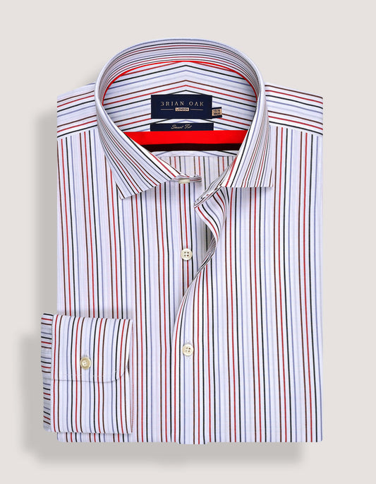 Red Multicolour Stripe Shirt