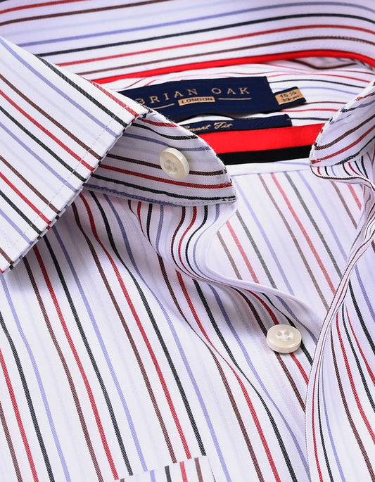 Red Multicolour Stripe Shirt