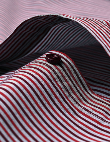 Maroon & Red Striped Smart Fit Shirt