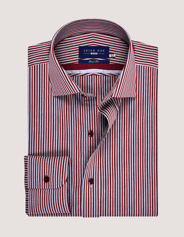 Maroon & Red Striped Smart Fit Shirt