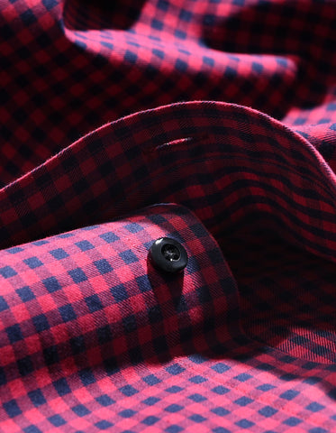 Easy Iron Maroon Gingham Check Shirt