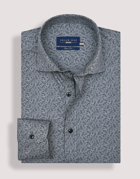 Floral Dress Shirt - Black and Grey