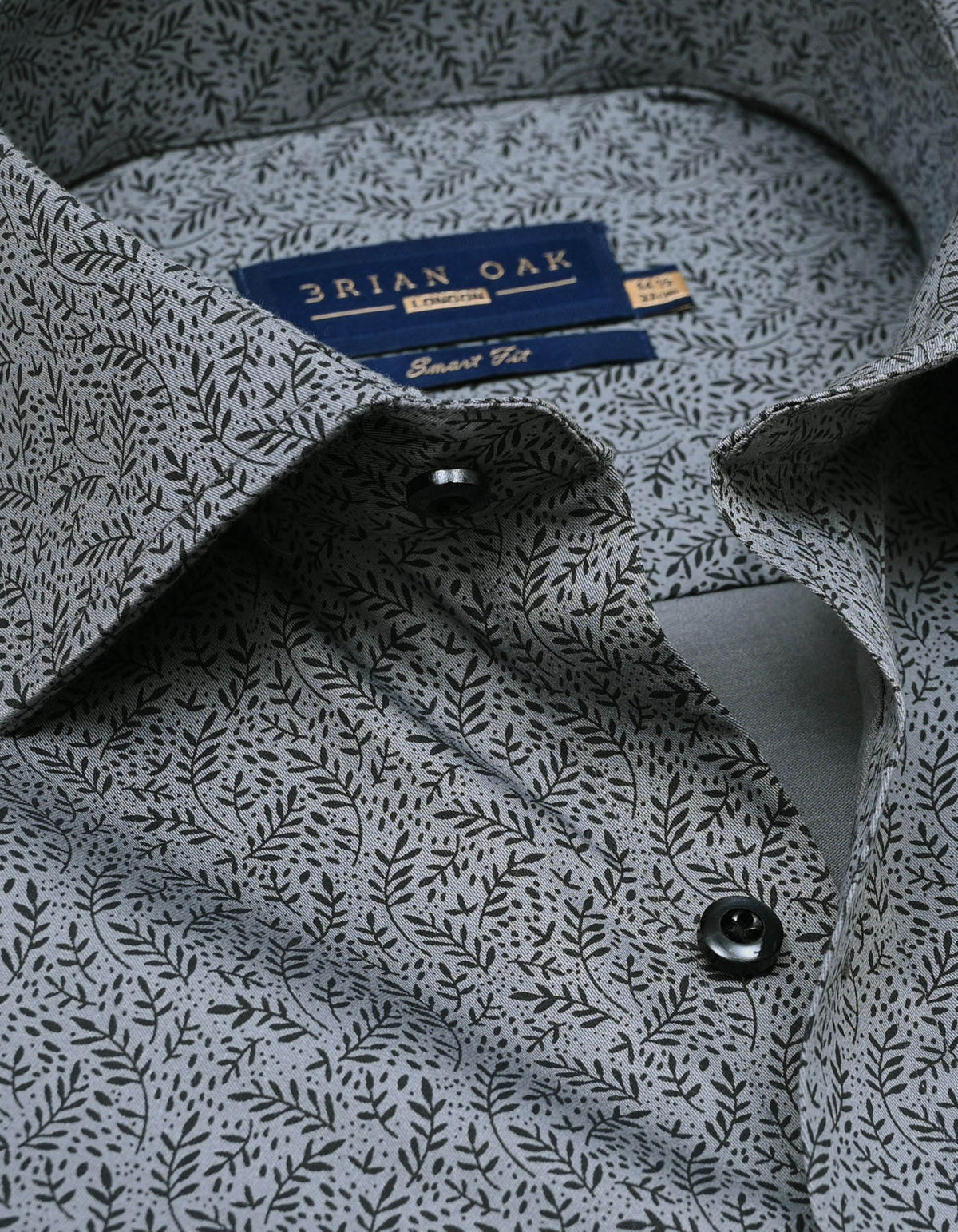 Floral Dress Shirt - Black and Grey