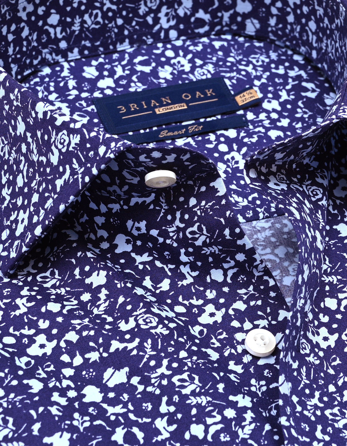 Floral Pattern Shirt - Cobalt Blue