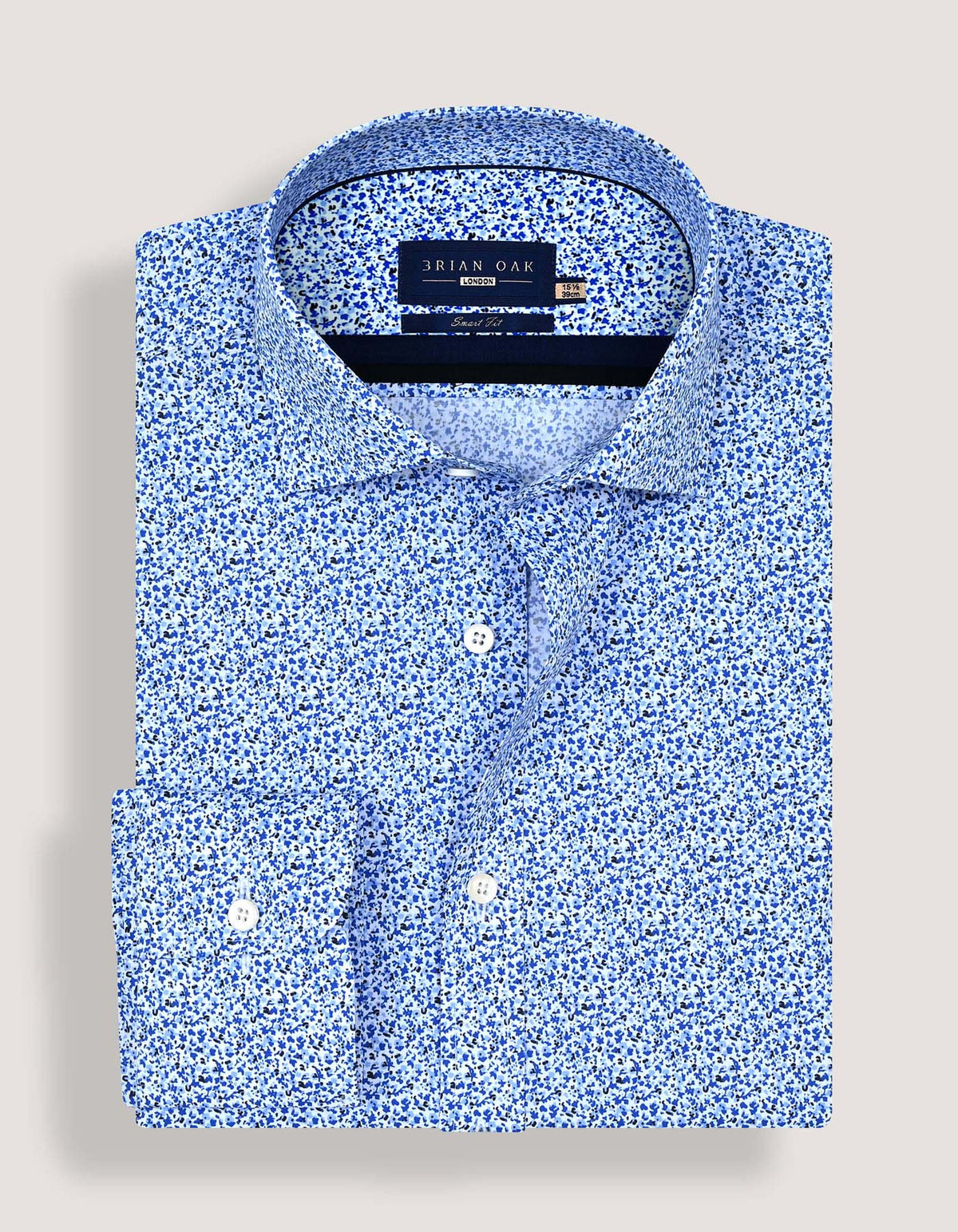 Chemise à imprimé moucheté bleu
