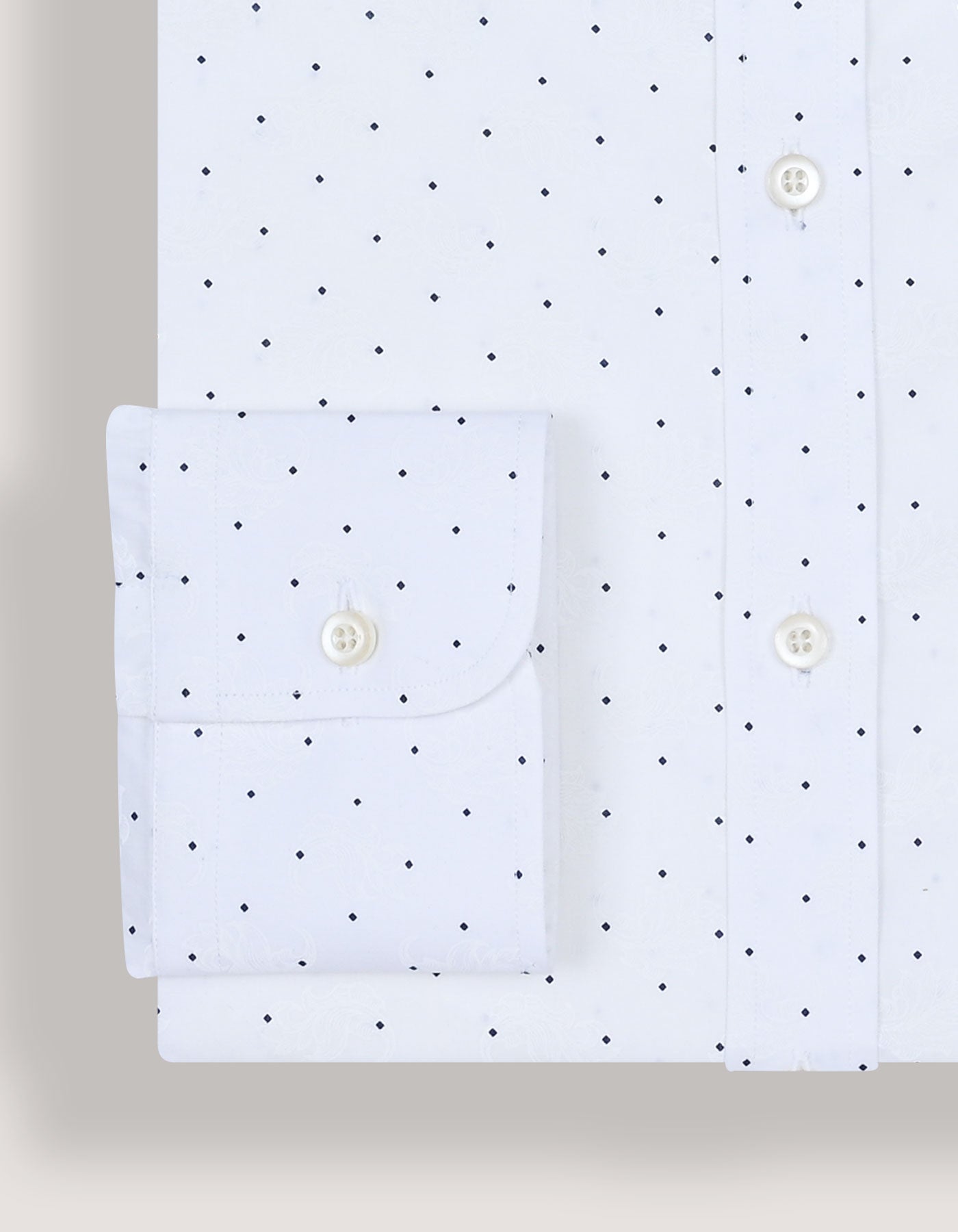 Navy Dotted White Dress Shirt | Brian Oak UK Navy Dotted White Dress Shirt | Brian Oak UK