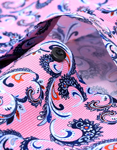 Pink Paisley Printed Semi Formal Shirt