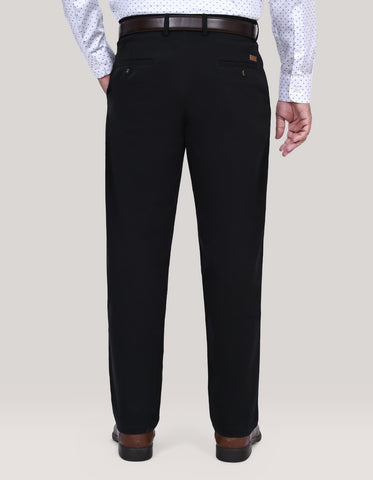 Black Flat Front Smart Fit Chinos