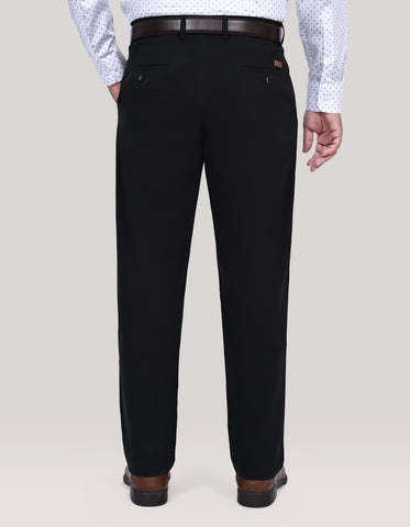 Black Flat Front Smart Fit Chinos