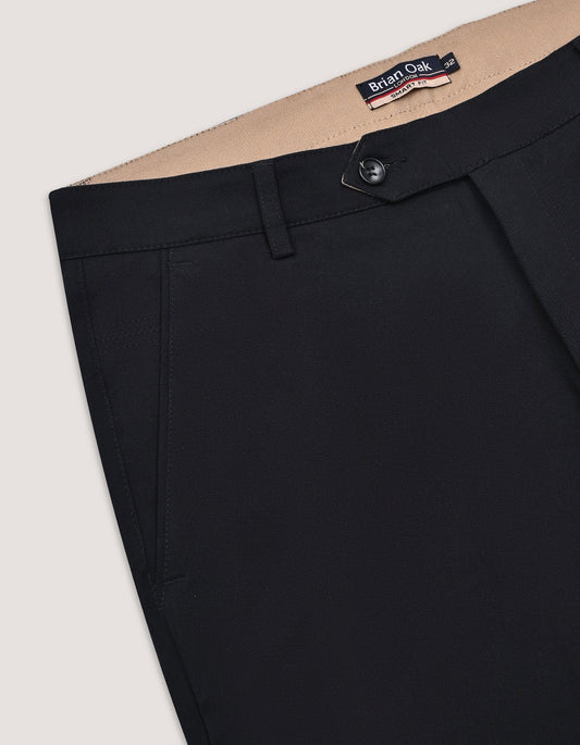 Black Flat Front Smart Fit Chinos
