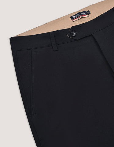 Black Flat Front Smart Fit Chinos