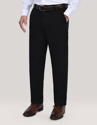 Black Flat Front Smart Fit Chinos