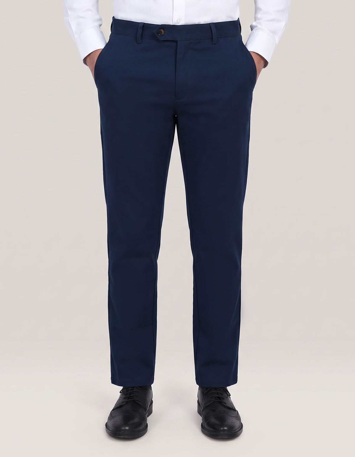 Plain Navy Smart Fit Chino Trouser