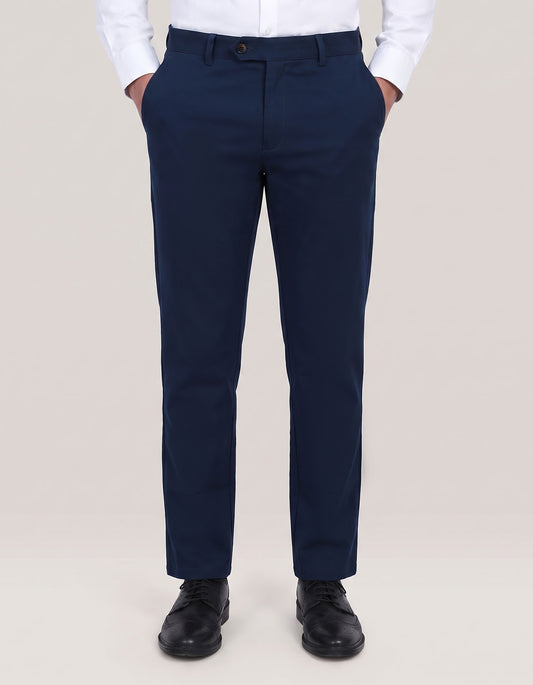 Plain Navy Smart Fit Chino Trouser