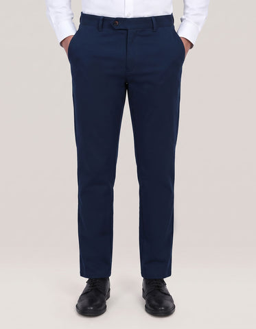 Plain Navy Smart Fit Chino Trouser