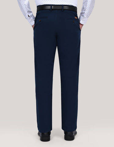 Plain Navy Smart Fit Chino Trouser
