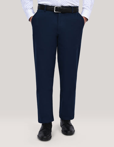 Modern Navy Blue Cross-Pocket Chinos