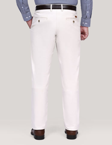 Flat Front Smart Fit Chinos – Cream