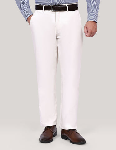 Flat Front Smart Fit Chinos – Cream