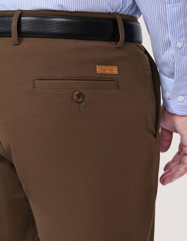 Chocolate Brown Cotton Stretch Premium Chinos