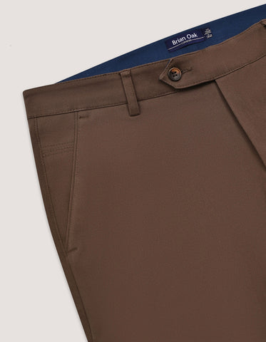 Chocolate Brown Cotton Stretch Premium Chinos