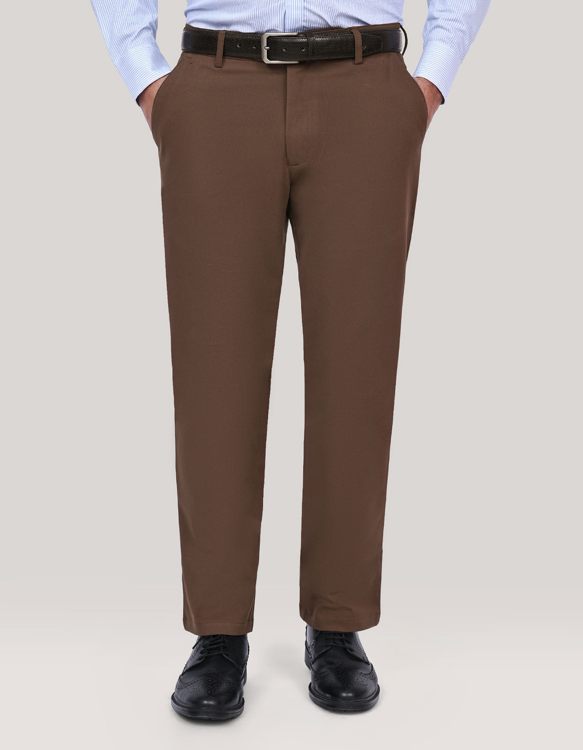 Chocolate Brown Cotton Stretch Premium Chinos