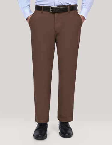 Chocolate Brown Cotton Stretch Premium Chinos