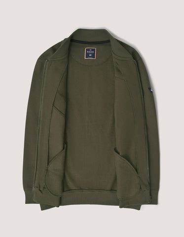 Olive Textured Full Zip Fleece
